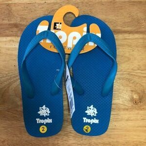Tropix Flip Flops size 2 kids blue beach unisex brand new